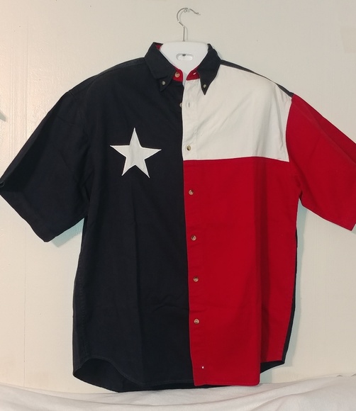 Vintage  MENS TEXAS FLAG CAUSAL SHIRT - Picture 8 of 8